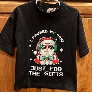 Cactus Black Tee with Santa Gamer Print